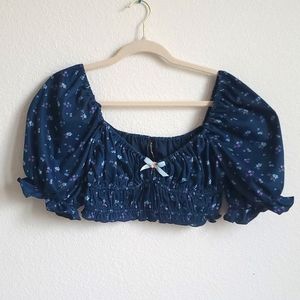 For Love and Lemons Crop Top with Bell Sleeves